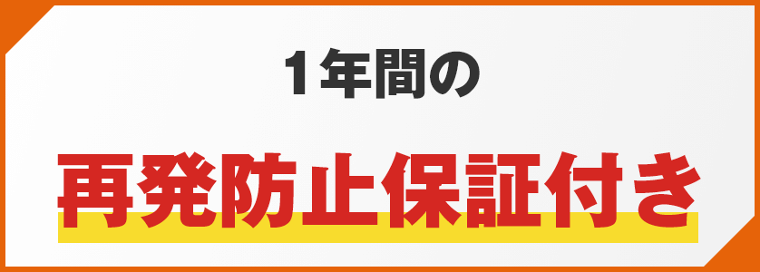 1年間の再発防止保証付き